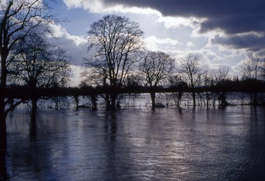 The river Thames flooding at Wallingford, Oxfordshire due to exception rainfall. June 2003.
